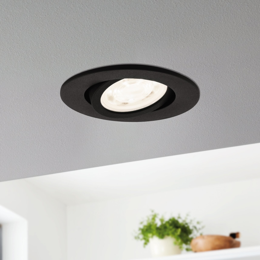 Eglo 31695 - LED RGBW Prigušiva ugradbena svjetiljka SALICETO-Z LED/4,7W/230V 2700-6500K crna