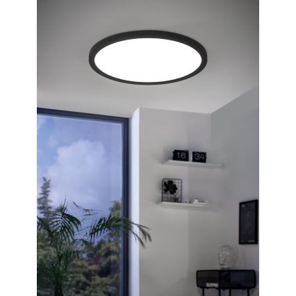Eglo 31703 - LED RGBW prigušiva stropna svjetiljka ROVITO-Z LED/14,6W/230V 2700-6500K promjer 29,5 cm crna