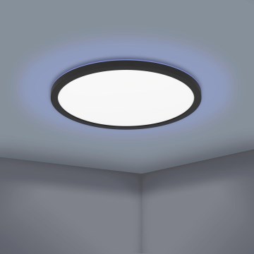 Eglo 31704 - LED RGBW prigušiva stropna svjetiljka ROVITO-Z 1xLED/16,5W/230V 2700-6500K Ø 42 cm crna
