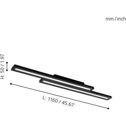 Eglo 31715 - LED RGBW Prigušiva stropna svjetiljka SALITERAS-Z LED/20,4W/230V 2700-6500K crna