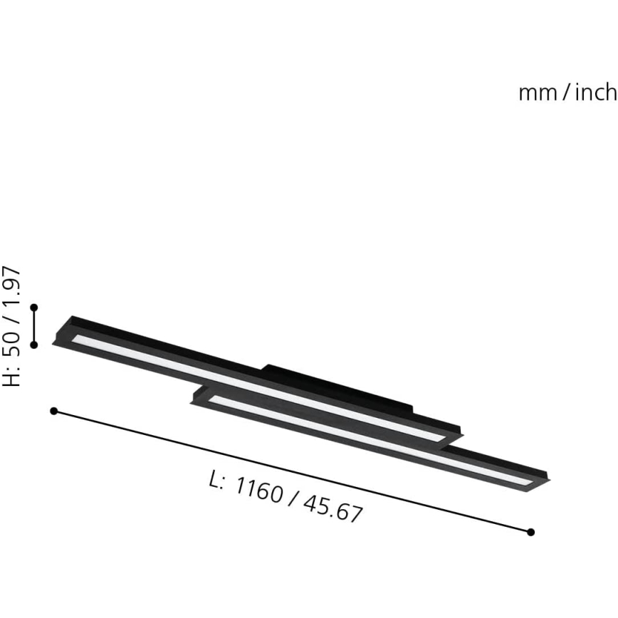 Eglo 31715 - LED RGBW Prigušiva stropna svjetiljka SALITERAS-Z LED/20,4W/230V 2700-6500K crna