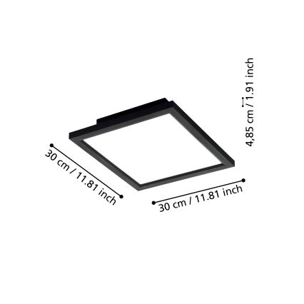Eglo 31723 - LED Prigušiva stropna svjetiljka SALOBRENA-Z LED/15,3W/230V 2700-6500K crna