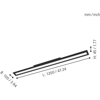 Eglo 31739 - LED Prigušiva stropna svjetiljka SALOBRENA-Z LED/33,5W/230V 2700-6500K crna