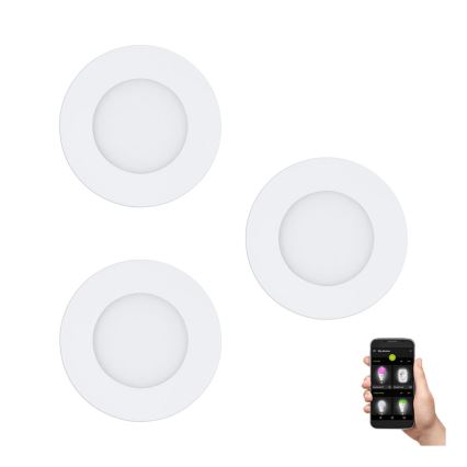 Eglo 31741 - Komplet 3x ugradnih LED stropnih svjetiljki za kupaonicu FUEVA-Z, podesive LED/2,8W/230V 2700-6500K IP44 bijela Ø 8,5 cm