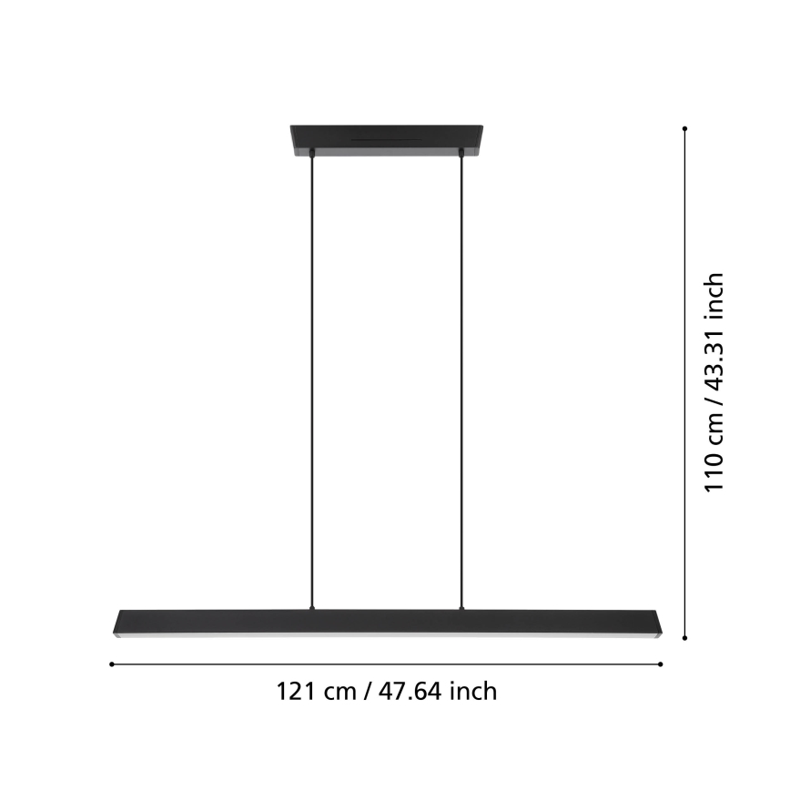 Eglo 31756 - LED RGBW Prigušivi luster na sajli SIMOLARIS-Z LED/35W/230V 2700-6500K crna