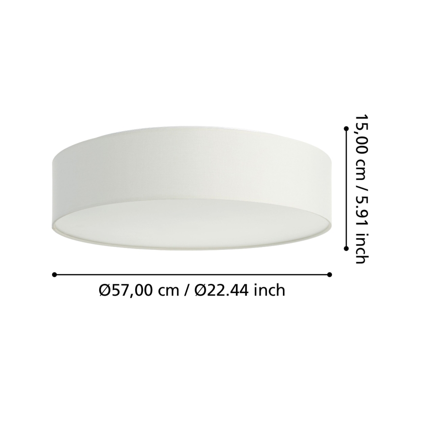 Eglo 31766 - LED RGBW prigušiva stropna svjetiljka ROMAO-Z LED/35W/230V 2700-6500K promjer 57 cm bijela