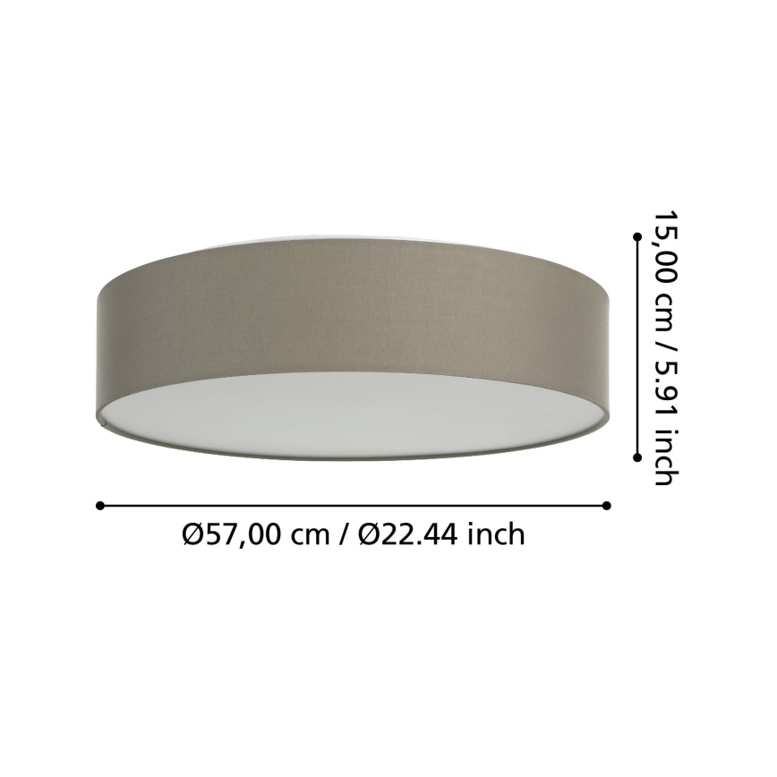 Eglo 31767 - LED RGBW prigušivo stropno svjetlo ROMAO-Z LED/35W/230V 2700-6500K Ø 57 cm taupe