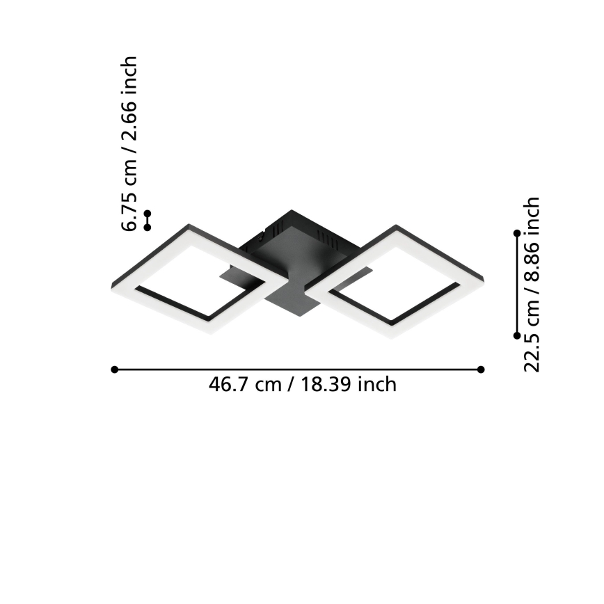 Eglo 31773 - LED Prigušiva stropna svjetiljka PARANDAY-Z LED/15,5W/230V 3000-6500K crna