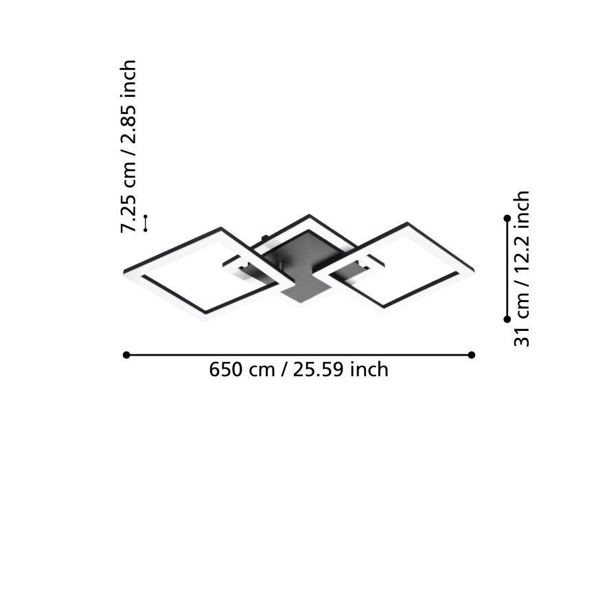 Eglo 31775 - LED Prigušiva stropna svjetiljka PARANDAY-Z LED/32,4W/230V 3000-6500K crna