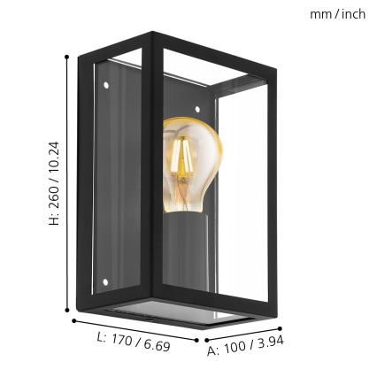 Eglo 31778 - LED RGBW prigušivo vanjsko zidno svjetlo ALAMONTE-Z LED/4,9W/230V 3000K IP44 crno