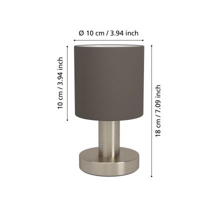 Eglo - Stolna lampa 1xE14/40W/230V smeđa/matni krom