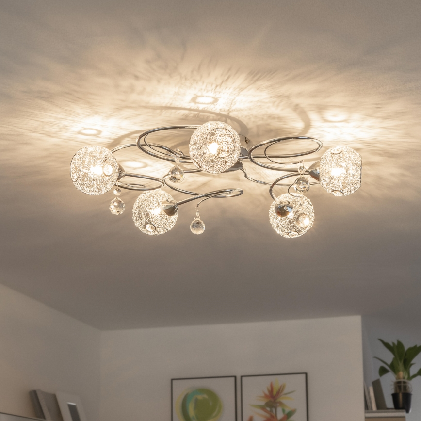 Eglo 32103 - LED stropni luster VELAGO 5xG9/33W/230V sjajni krom