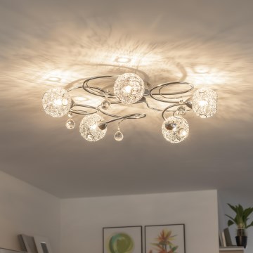 Eglo 32103 - Stropni luster VELAGO 5xG9/33W/230V polirani krom