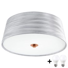 Eglo 32111- LED Stropna svjetiljka FONSEA 1 2xE27/9W/230V srebrna/bakrena