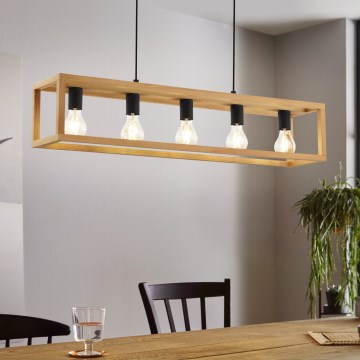 Eglo 32143 - Luster na sajli BLACKCROWN 5xE27/40W/230V smeđa