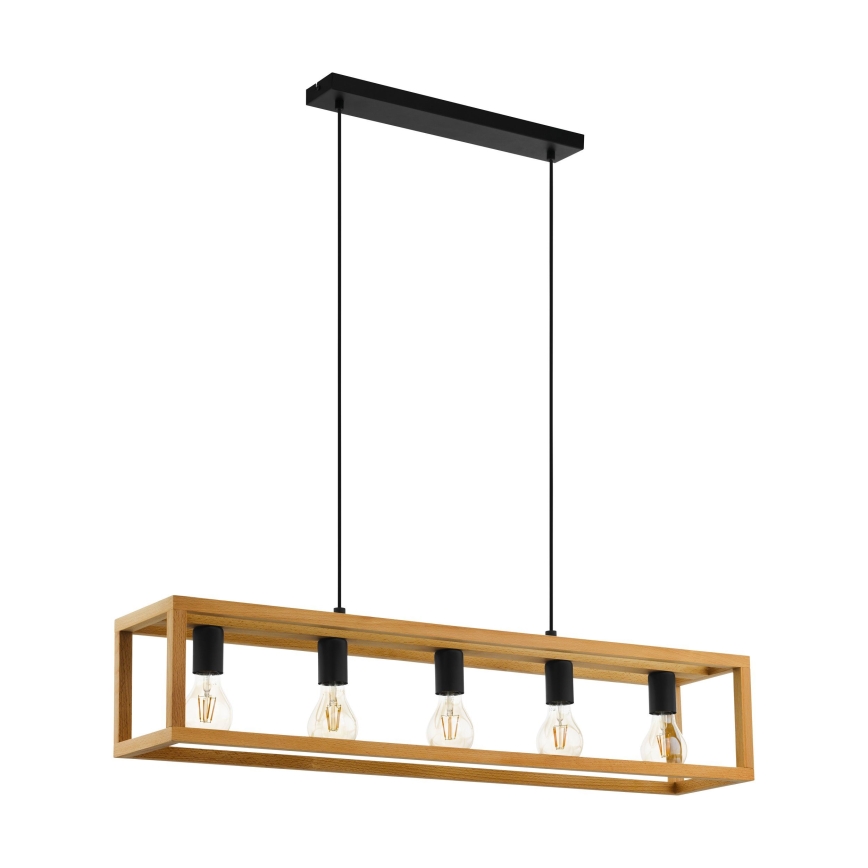 Eglo 32143 - Luster na sajli BLACKCROWN 5xE27/40W/230V smeđa