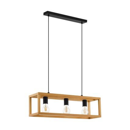 Eglo 32144 - Luster na sajli BLACKCROWN 3xE27/40W/230V smeđa