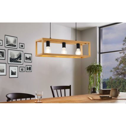 Eglo 32144 - Luster na sajli BLACKCROWN 3xE27/40W/230V smeđa