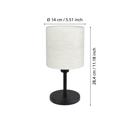 Eglo - Stolna lampa 1xE14/40W/230V krem/crna