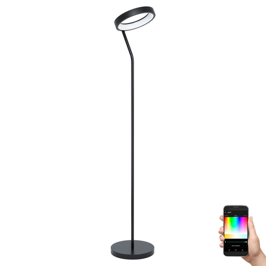 Eglo 32327 - LED RGBW podna lampa MARGHERA-C s mogućnošću prigušivanja LED/15,5W/230V 2700-6500K crna