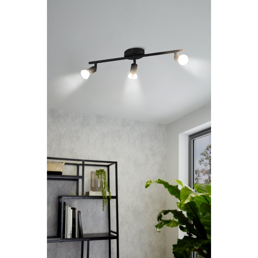 Eglo - LED Reflektorska svjetiljka 3xGU10/2,8W/230V 3000K crna