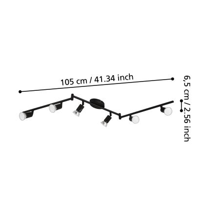 Eglo - LED Reflektorska svjetiljka 6xGU10/2,8W/230V 3000K crna
