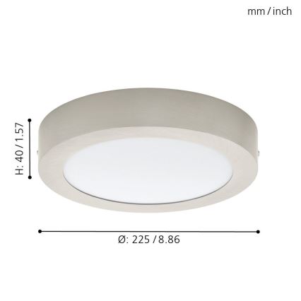 Eglo 32442 - LED stropna svjetiljka FUEVA 1 LED/18W/230V