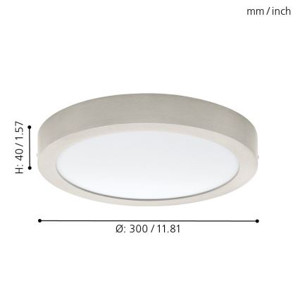 Eglo 32443 - LED stropna svjetiljka FUEVA 1 LED/24W/230V Ø 30 cm