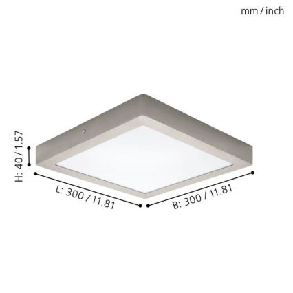 Eglo 32446 - LED stropno svjetlo FUEVA 1 LED/24W/230V 30x30 cm