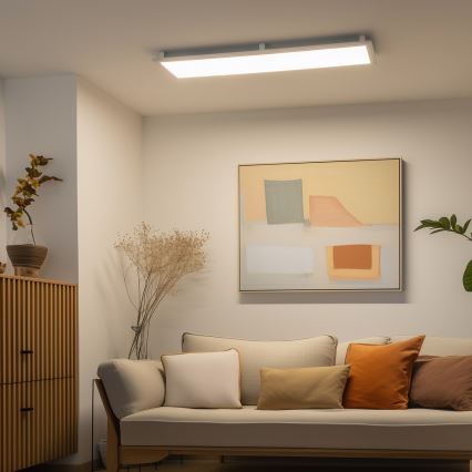 Eglo 32734 - LED RGBW prigušiva stropna nadgradna svjetiljka 2 u 1 SALOBRENA-C LED/34W/230V bijela + daljinski upravljač