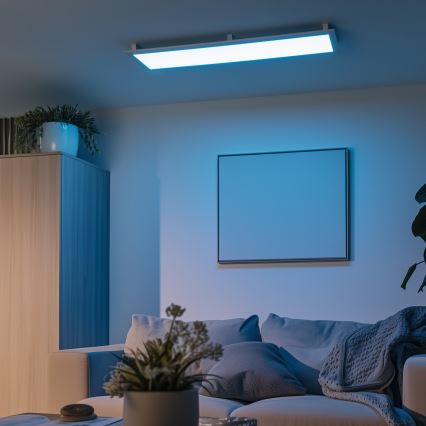 Eglo 32734 - LED RGBW prigušiva stropna nadgradna svjetiljka 2 u 1 SALOBRENA-C LED/34W/230V bijela + daljinski upravljač