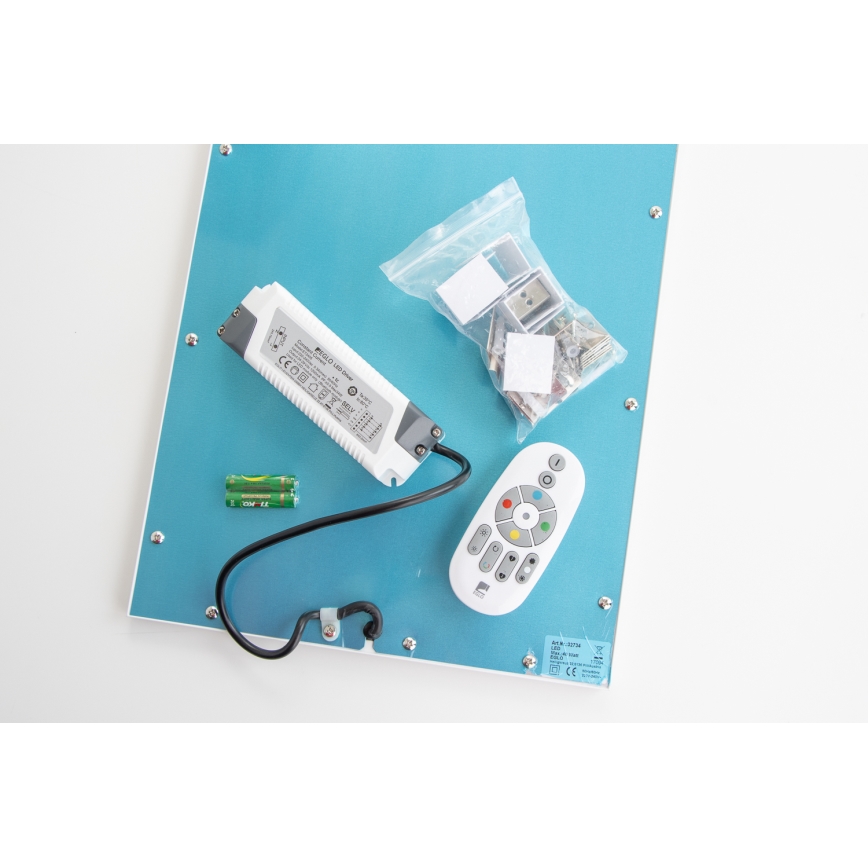 Eglo 32734 - LED RGBW Prigušivi nadgradni/ugradbeni panel 2u1 SALOBRENA-C LED/34W/230V bijela + daljinski upravljač