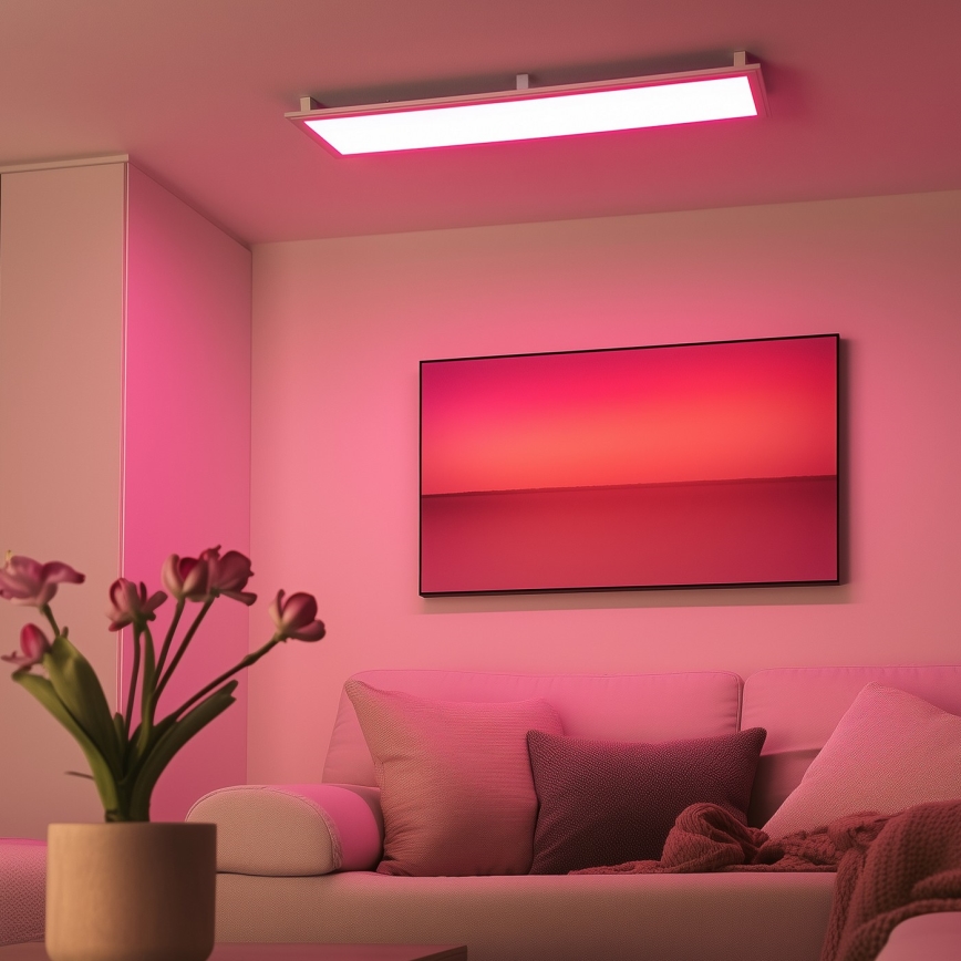Eglo 32734 - LED RGBW Prigušivi nadgradni/ugradbeni panel 2u1 SALOBRENA-C LED/34W/230V bijela + daljinski upravljač