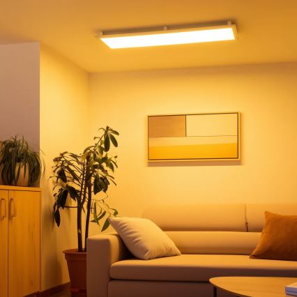 Eglo 32734 - LED RGBW Prigušivi nadgradni/ugradbeni panel 2u1 SALOBRENA-C LED/34W/230V bijela + daljinski upravljač
