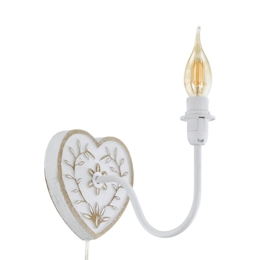 Eglo 33004 - Zidna svjetiljka 1xE14/40W/230V bijela/patina