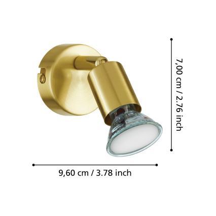 Eglo - LED Zidna reflektorska svjetiljka 1xGU10/2,8W/230V 3000K zlatna