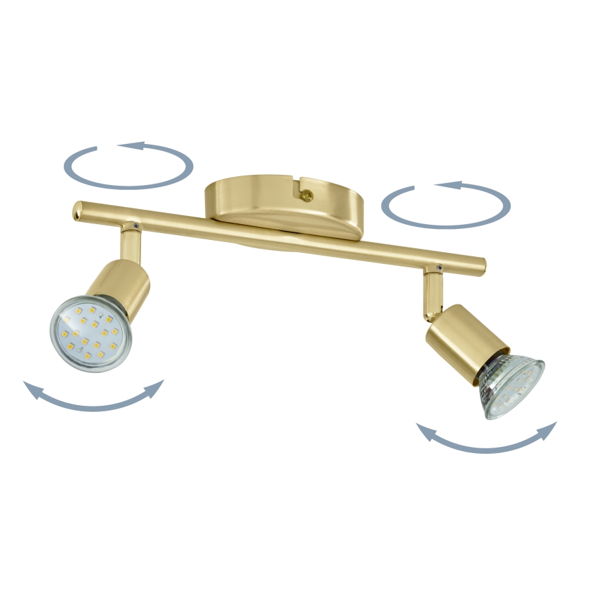 Eglo - LED Reflektorska svjetiljka 2xGU10/2,8W/230V 3000K zlatna