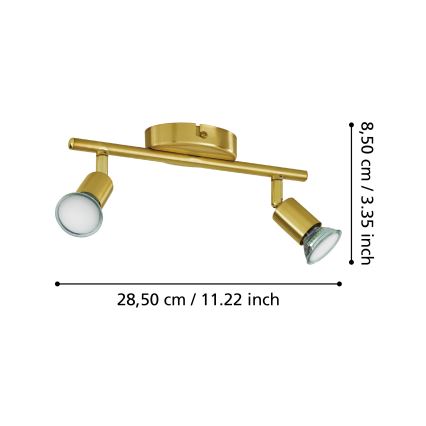 Eglo - LED Reflektorska svjetiljka 2xGU10/2,8W/230V 3000K zlatna
