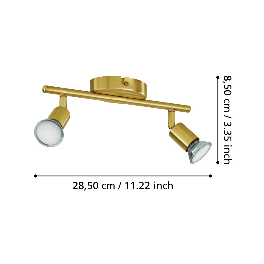 Eglo - LED Reflektorska svjetiljka 2xGU10/2,8W/230V 3000K zlatna