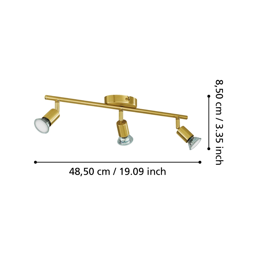 Eglo - LED Reflektorska svjetiljka 3xGU10/2,8W/230V 3000K zlatna