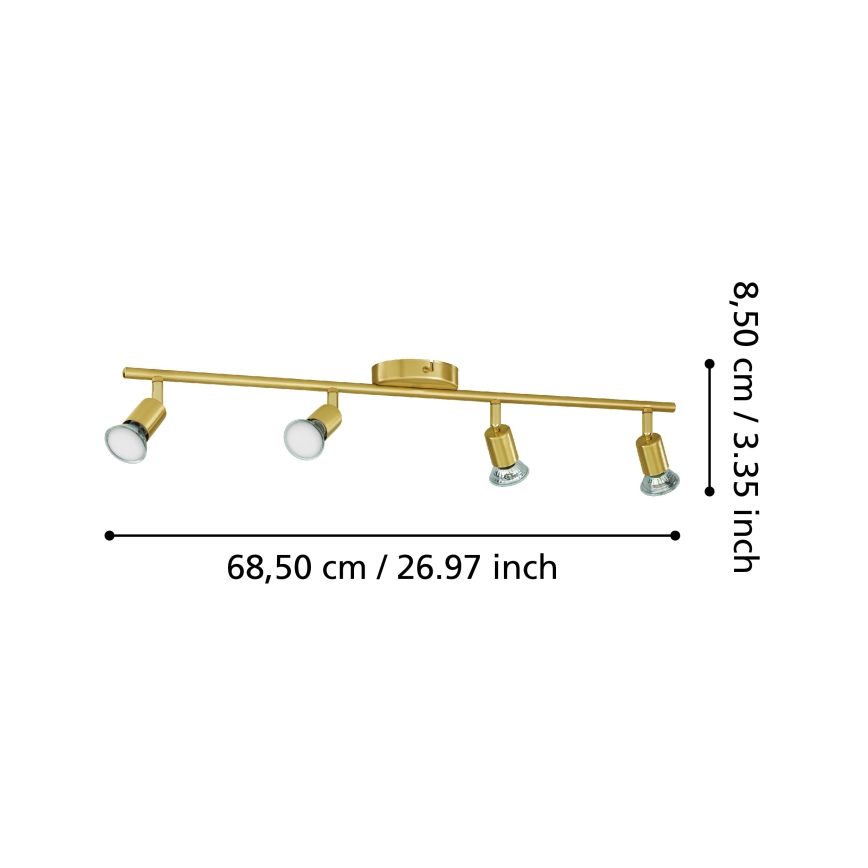 Eglo - LED Reflektorska svjetiljka 4xGU10/2,8W/230V 3000K zlatna
