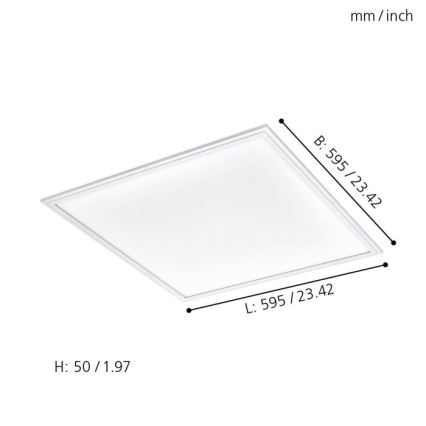 Eglo 33204 - LED RGBW Prigušiva svjetiljka SALOBRENA-C LED/34W/230V 2700-6500K + daljinski upravljač