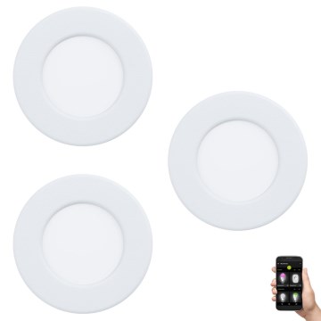 Eglo 33217 - SET 3xLED RGBW Prigušiva ugradbena svjetiljka FUEVA LED/3W/230V