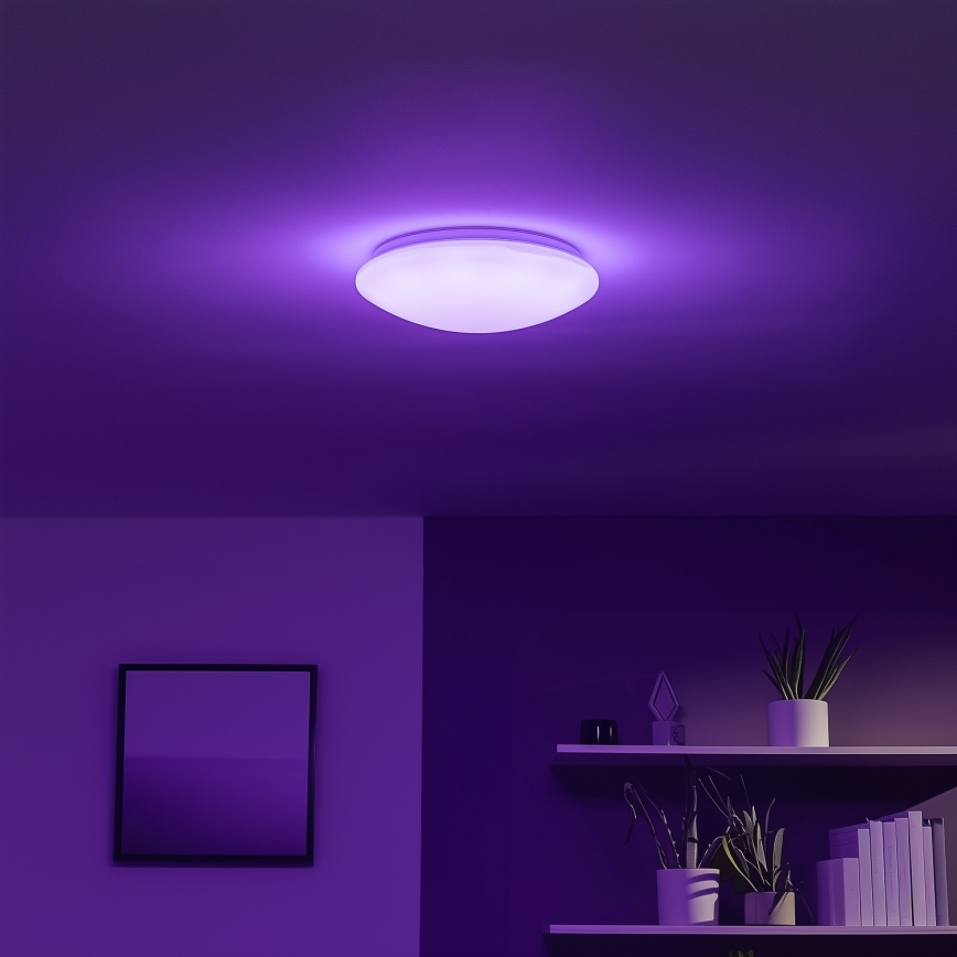 Eglo 33219 - LED RGBW stropna svjetiljka s prigušivanjem GIRON-C LED/17W/230V Ø 30 cm bijela