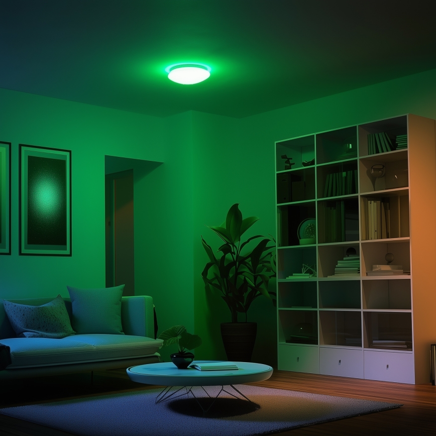 Eglo 33219 - LED RGBW stropna svjetiljka s prigušivanjem GIRON-C LED/17W/230V Ø 30 cm bijela