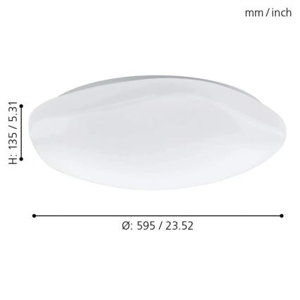 Eglo 33272 - LED RGBW prigušivo stropno svjetlo TOTARI-C LED/34W/230V 2700-6500K bijela + daljinski upravljač