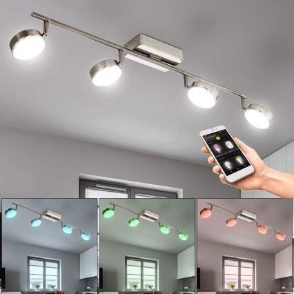Eglo 33274 - LED RGBW Prigušiva reflektorska svjetiljka CORROPOLI-C 4xLED/5W/230V