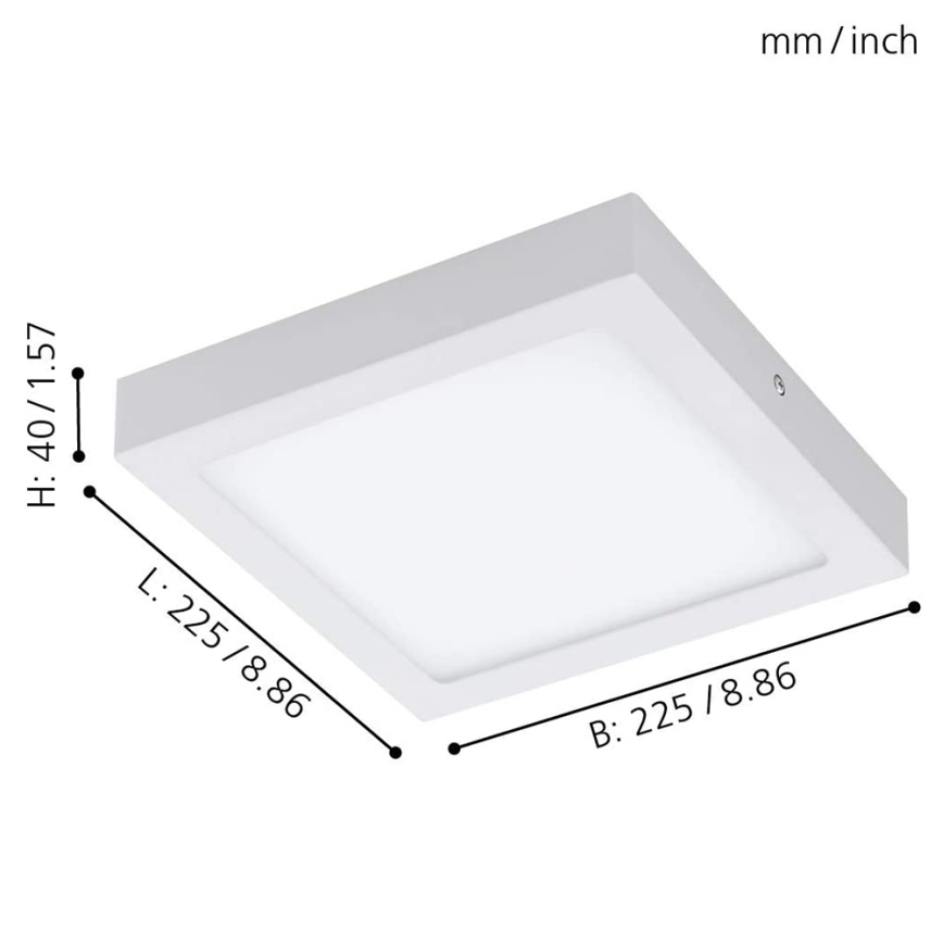 Eglo 33316 - LED RGBW stropno svjetlo FUEVA-C s mogućnošću prigušivanja LED/15,6W/230V 2700-6500K 22,5x22,5 cm bijelo