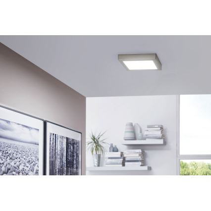 Eglo 33319 - LED RGBW prigušivo stropno svjetlo FUEVA-C LED/15,6W/230V 2700-6500K 22,5x22,5 cm matni krom