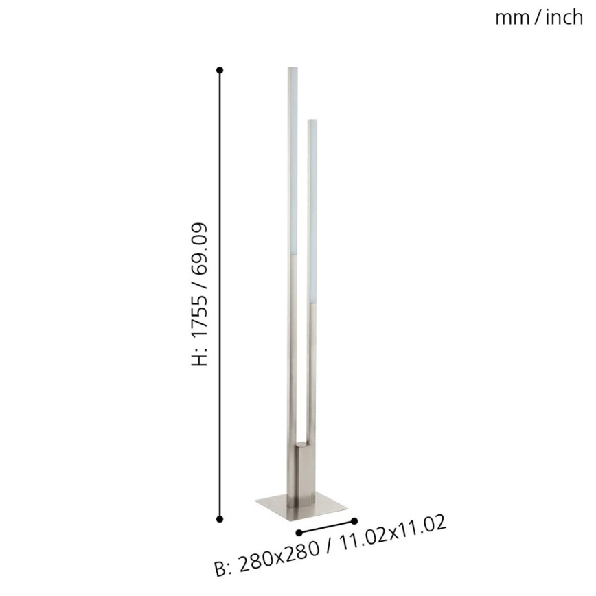 Eglo 33323 - LED RGBW Prigušiva podna lampa FRAIOLI-C 2xLED/17W/230V 2700-6500K mat krom
